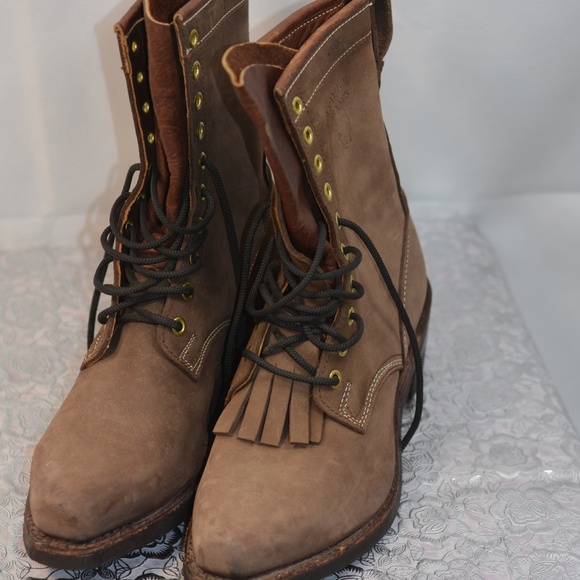 DAYTON SUEDE LEATHER ///WESTERN BOOTS NEW SZ 8.5 MADE IN CANADA! - Picture 1 of 7